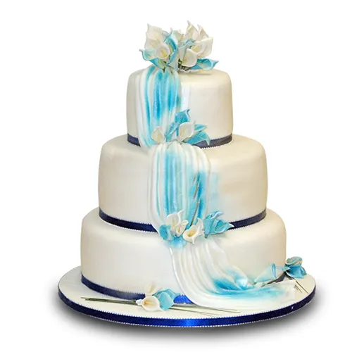 Blue Lagoon Calla Lily Cake