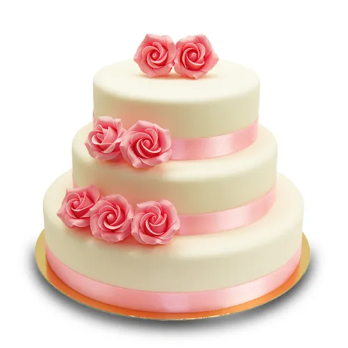 Rose Trio Tiered Cake